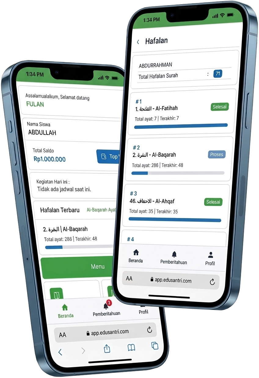 Dashboard EduSantri — Aplikasi Manajemen Pesantren Modern